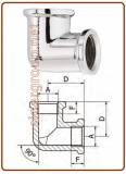 Raccordo cromato a 90° F.F.