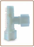 Intermedio a T Ø tubo - filetto NPT M. con dadi compressione-