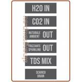 Rectangular sticker water, Co2 inlet/outlet 30x10 mm.