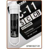 Ionicore IC-11SCCB Filtro in Linea carbon block al cocco battereostatico 1/4" NPT 2,5"x11" - 0,5 micron (25)