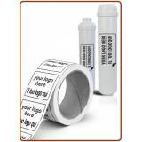 Bobina etichette adesive filtri in linea 12x6 cm. - Stock da 1 a 20.000 pezzi