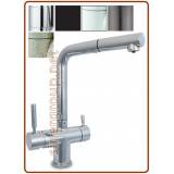 3402 Rubinetto 3 vie 3/8" acciaio inox con doccetta estraibile