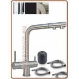 3221 Rubinetto acciaio inox 304 3 vie 3/8" con doccetta estraibile