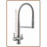 3302 Rubinetto a molla 3 vie acciaio inox 3/8"