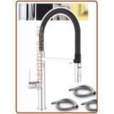 3314 Rubinetto a molla acciaio inox 304 3 vie 3/8" senza metalli pesanti con docking magnetico