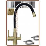 3320 3-way stainless steel metal free faucet 3/8" with soft spout