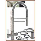 3336 Rubinetto a molla 3 vie acciaio inox 3/8"