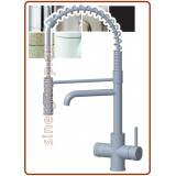 3340 3-way Spring stainless steel faucet 3/8"