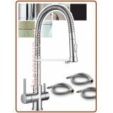 3344 rubinetto a molla 3 vie acciaio inox 3/8"