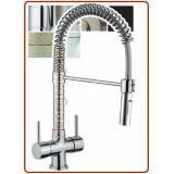 3360 3-way Spring stainless steel faucet 3/8"