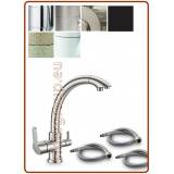 3392 Rubinetto 3 vie acciaio inox 3/8"