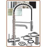 4017 Rubinetto acciaio inox 304 4 vie senza metalli pesanti 3/8"