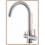 4302 4-way stainless steel faucet 3/8"