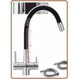 4316 4-way stainless steel metal free faucet 3/8" with soft spout