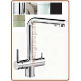 4324 Rubinetto acciaio inox 304 4 vie 3/8" senza metalli pesanti con doccetta estraibile