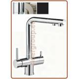 5322 Rubinetto acciaio inox 304 5 vie 3/8" senza metalli pesanti con doccetta estraibile