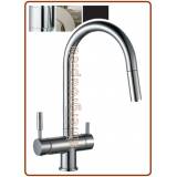 5320 Rubinetto acciaio inox 304 5 vie 3/8" senza metalli pesanti con doccetta estraibile