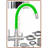5334 5-way stainless steel metal free faucet 3/8" with green soft spout