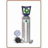 Kit gasatura con bombola CO2 ricaricabile in alluminio 2 kg + riduttore di pressione 0–7 bar