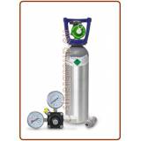 Kit gasatura con bombola CO2 ricaricabile in alluminio 2 kg + riduttore di pressione 0-7 bar