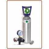 Kit gasatura con bombola CO2 ricaricabile in alluminio 2 kg + riduttore di pressione 7 bar