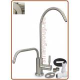 1350 Rubinetto di prelievo acciaio inox 304 2 vie a doppia canna 1/4" Nickel spazzolato