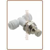Regolatore flusso Intermedio con ghiera Ø tubo - Ø tubo 1/4" x 1/4"