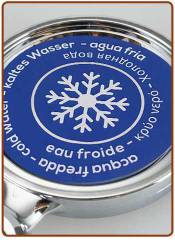 Adesivo medaglione 70x70 mm. - acqua fredda (multilingue)