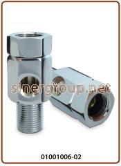 E.Z. Feed Water Connector, with Free Degree Nut 1/4" - 3/8"x3/8"