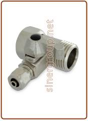 Valvola a sfera con innesto a compressione - Tubo 1/4" - Filetto 1/2" M. x 1/2" F.