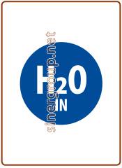 Round sticker 20x20 mm. " H2O IN "