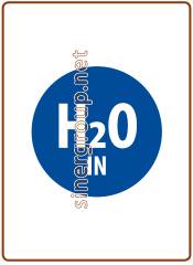 Adesivo circolare 20x20 mm. " H2O IN "