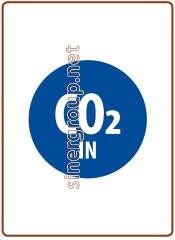 Adesivo circolare 20x20 mm. " Co2 IN "