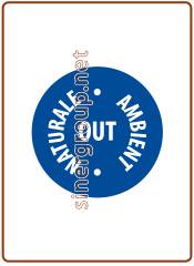 Round sticker 20x20 mm. " OUT Naturale/Ambient "