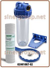 Kit filtrazione completo contenitore standard 3 pezzi 10" IN-OUT 1" trasparente (12)
