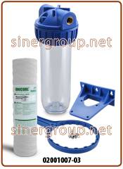 Kit filtrazione completo contenitore standard 3 pezzi 10" IN-OUT 1/2" trasparente (12)