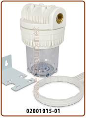 Contenitore standard 3 pezzi 5" trasparente IN-OUT 1/2" con chiave e staffa (24)