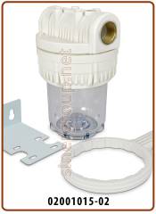5" 3-pieces standard housing clear IN-OUT 3/4" with wrench & wall mounting bracket (24)