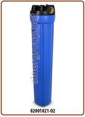 Contenitori standard 20" - IN-OUT 3/4" con filetti ottone - Pulsante rilascio pressione blue (6)