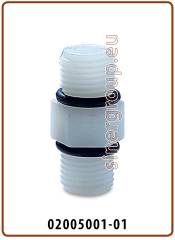 Straight adaptor NY BSP thread - BSP thread 1/4" x 1/4" with o-rings