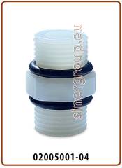 Straight adaptor NY BSP thread - BSP thread 1/2" x 1/2" with o-rings