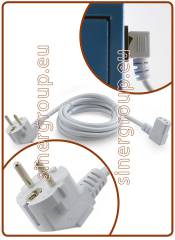 Cavo alimentazione EU spina femmina IEC 90° - spina schuko 90° Bianco