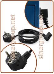 EU power supply cable Female IEC 90° plug - 90° schuko EU plug Black