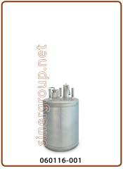 316 SS water carbonator 0,650lt. IN/OUT OD8mm. with safety valve - vertical