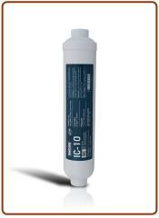 Ionicore Filtro in Linea remineralizzatore e regolatore del PH (GAC) al cocco 1/4" FPT 2"x10" (25)