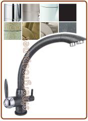 3024 3-way faucet 3/8" Granites black