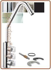 3043 rubinetto di prelievo 3 vie 1/4" Nickel spazzolato