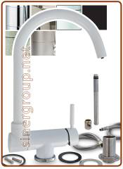 3072 3-way folding under window faucet 3/8" White