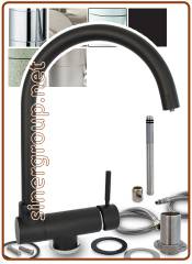 3072 Rubinetto pieghevole 3 vie sottofinestra 3/8" Nero opaco