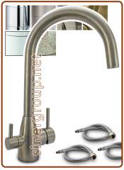 3074 Stainless steel 3-way faucet 3/8" Brushed nickel